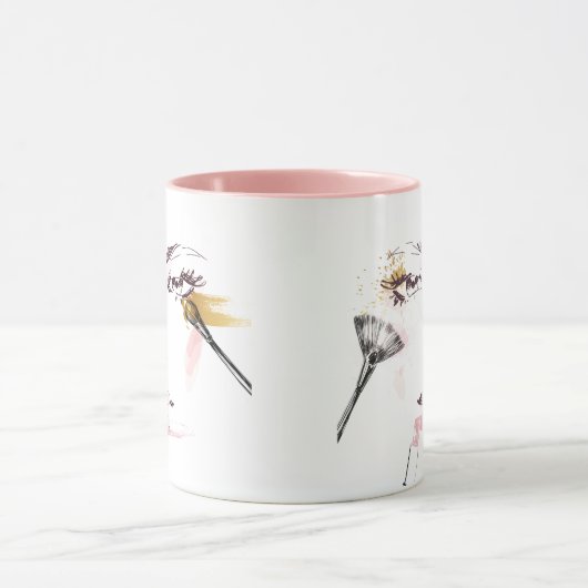 Waterverf Makeup Face Mok (Midden)