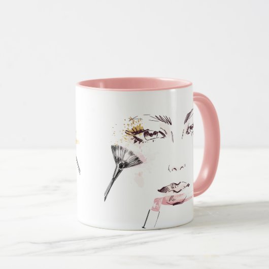 Waterverf Makeup Face Mok (Voorkant rechts)