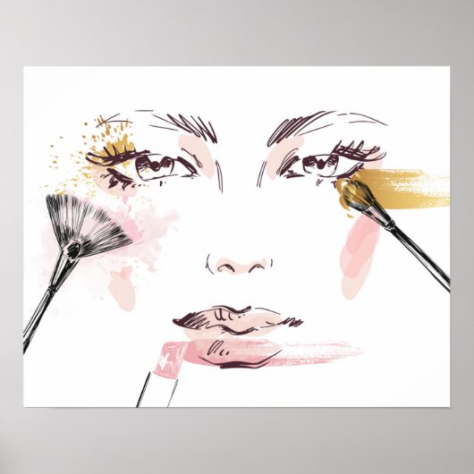 Waterverf Makeup Face Poster (Voorkant)