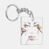 Waterverf Makeup Face Sleutelhanger (Voorkant Links)