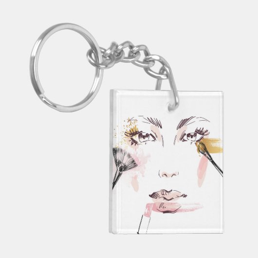 Waterverf Makeup Face Sleutelhanger (Voorkant Links)