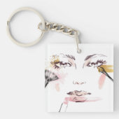 Waterverf Makeup Face Sleutelhanger (Voorkant)