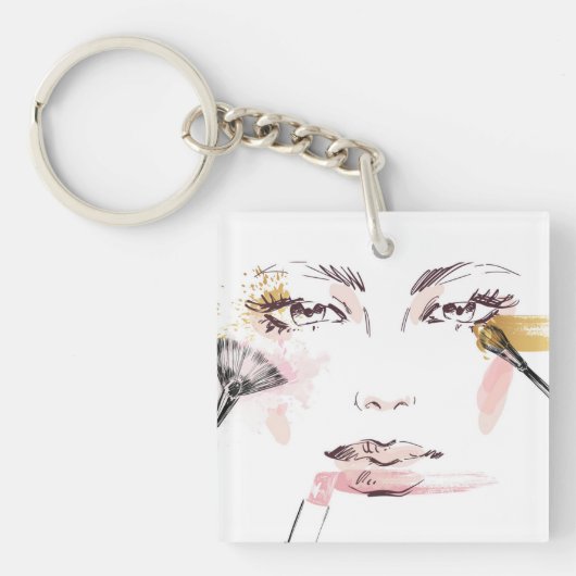 Waterverf Makeup Face Sleutelhanger (Voorkant)