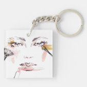 Waterverf Makeup Face Sleutelhanger (Achterkant)