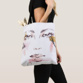 Waterverf Makeup Face Tote Bag (Dichtbij)