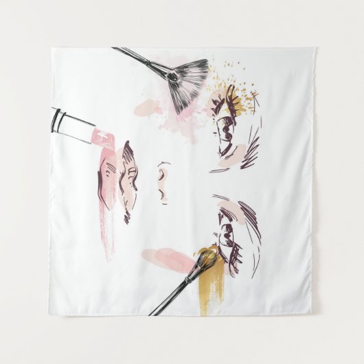 Waterverf Makeup Face Wandkleed (Voorkant (horizontaal))