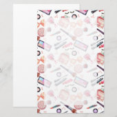Waterverf Makeup Patroon Briefpapier (Voorkant / Achterkant)
