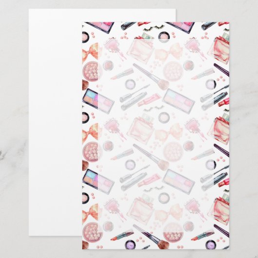 Waterverf Makeup Patroon Briefpapier (Voorkant / Achterkant)