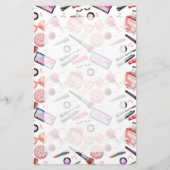 Waterverf Makeup Patroon Briefpapier (Voorkant)