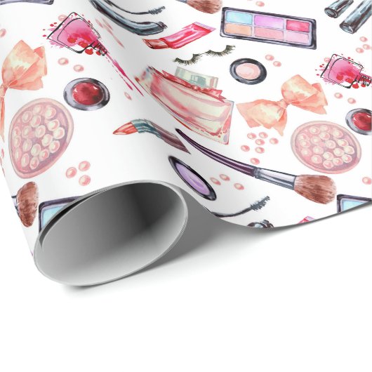 Waterverf Makeup Patroon Cadeaupapier (Rol Hoek)