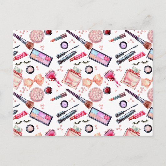 Waterverf Makeup Patroon Feestdagenkaart (Voorkant)