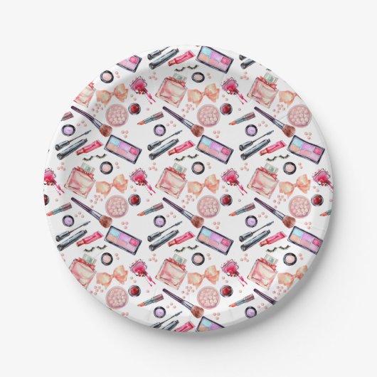 Waterverf Makeup Patroon Papieren Bordje (Voorkant)