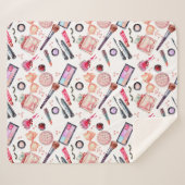 Waterverf Makeup Patroon Sherpa Deken (Voorkant (horizontaal))