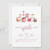 Waterverf Making Spirits Bright Party Invitation Kaart (Voorkant)