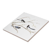 Waterverf Makkersfamilie in bomen Tegeltje (Zijkant)