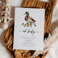 Waterverf Mallard Duck Baby shower