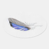 Waterverf Mallard Duck Feather Ovale Sticker (Voorkant)