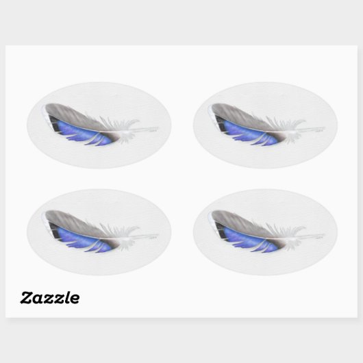 Waterverf Mallard Duck Feather Ovale Sticker (Vel)