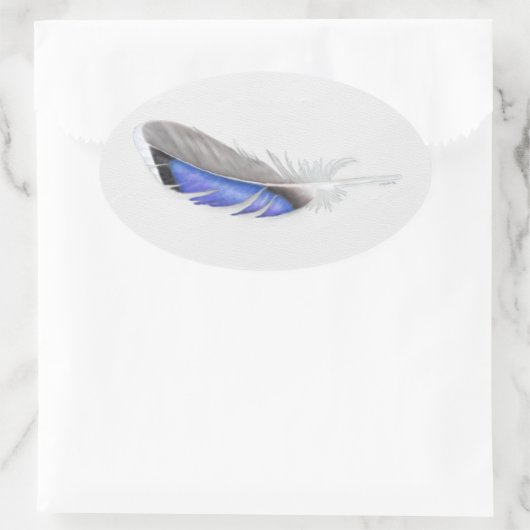 Waterverf Mallard Duck Feather Ovale Sticker (Tas)