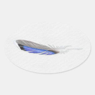 Waterverf Mallard Duck Feather Ovale Sticker