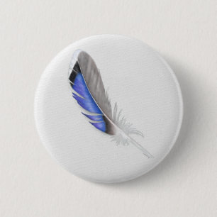Waterverf Mallard Duck Feather Ronde Button 5,7 Cm