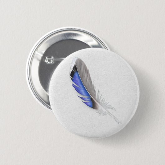 Waterverf Mallard Duck Feather Ronde Button 5,7 Cm (Voorkant /achterkant)