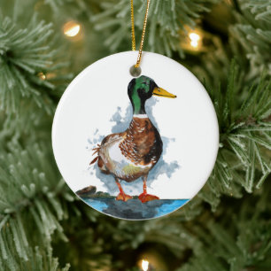 Waterverf Mallard Duck Keramisch Ornament