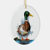 Waterverf Mallard Duck Keramisch Ornament (Rechts)