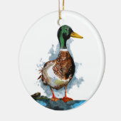 Waterverf Mallard Duck Keramisch Ornament (Links)
