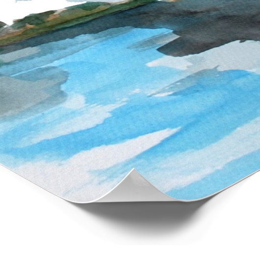 Waterverf Mallard Duck Poster (Hoek)