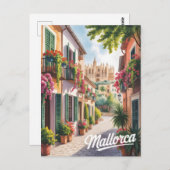 Waterverf Mallorca Palma Briefkaart (Voorkant / Achterkant)