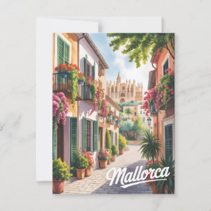 Waterverf Mallorca Palma Briefkaart
