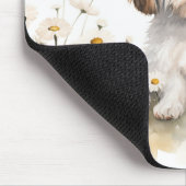 Waterverf Maltees in madeliefjes Muismat (Hoek)