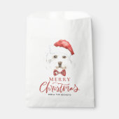 Waterverf Maltees in Santa Hat Vrolijk Kerstfeest Bedankzakje (Voorkant)