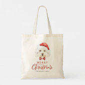 Waterverf Maltees met kerstmis met kerstmis met ke Tote Bag (Achterkant)