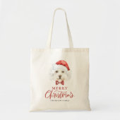 Waterverf Maltees met kerstmis met kerstmis met ke Tote Bag (Voorkant)