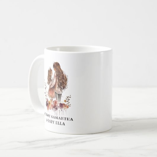 Waterverf mam en dochter (1) koffiemok (Voorkant links)