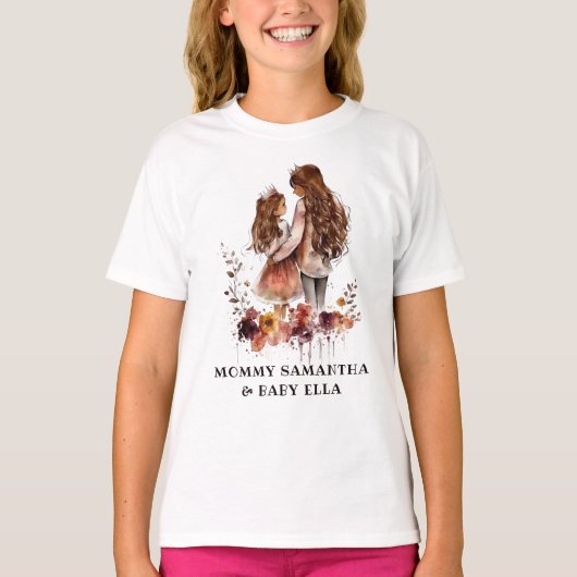 Waterverf mam en dochter (1) t-shirt (Voorkant)