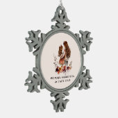 Waterverf mam en dochter (1) tin sneeuwvlok ornament (Links)