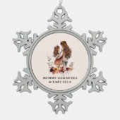 Waterverf mam en dochter (1) tin sneeuwvlok ornament (Voorkant)