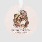 Waterverf mam en dochter (2) ornament (achterkant)