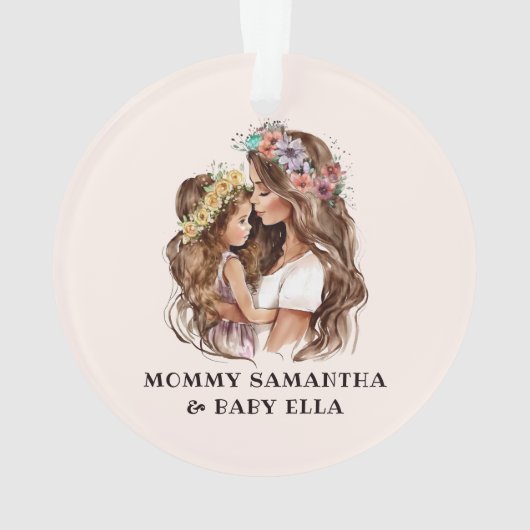 Waterverf mam en dochter (2) ornament (achterkant)