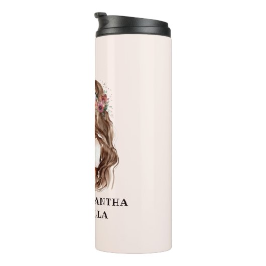 Waterverf mam en dochter (2) thermosbeker (Geroteerd rechts)