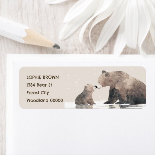 Waterverf Mama Beer & CUB Schattige retouradres Etiket (Insitu)