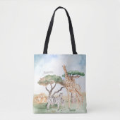 Waterverf mama en Baby Afrikaanse dieren Tote Bag (Voorkant)