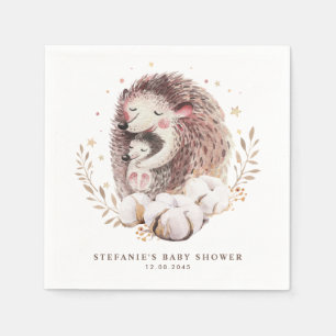 Waterverf Mama en Baby Hedgehog Baby shower Servet