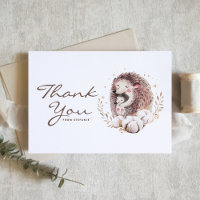 Waterverf Mama en Baby Hedgehog Woodland