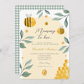 Waterverf Mama naar Bee Honey Sweet Baby shower Kaart