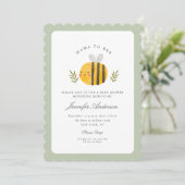 Waterverf Mama naar Bee Wildflower Baby shower Kaart (Staand voorkant)