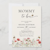 Waterverf Mama naar Bee Wildflower Baby shower Kaart (Voorkant)